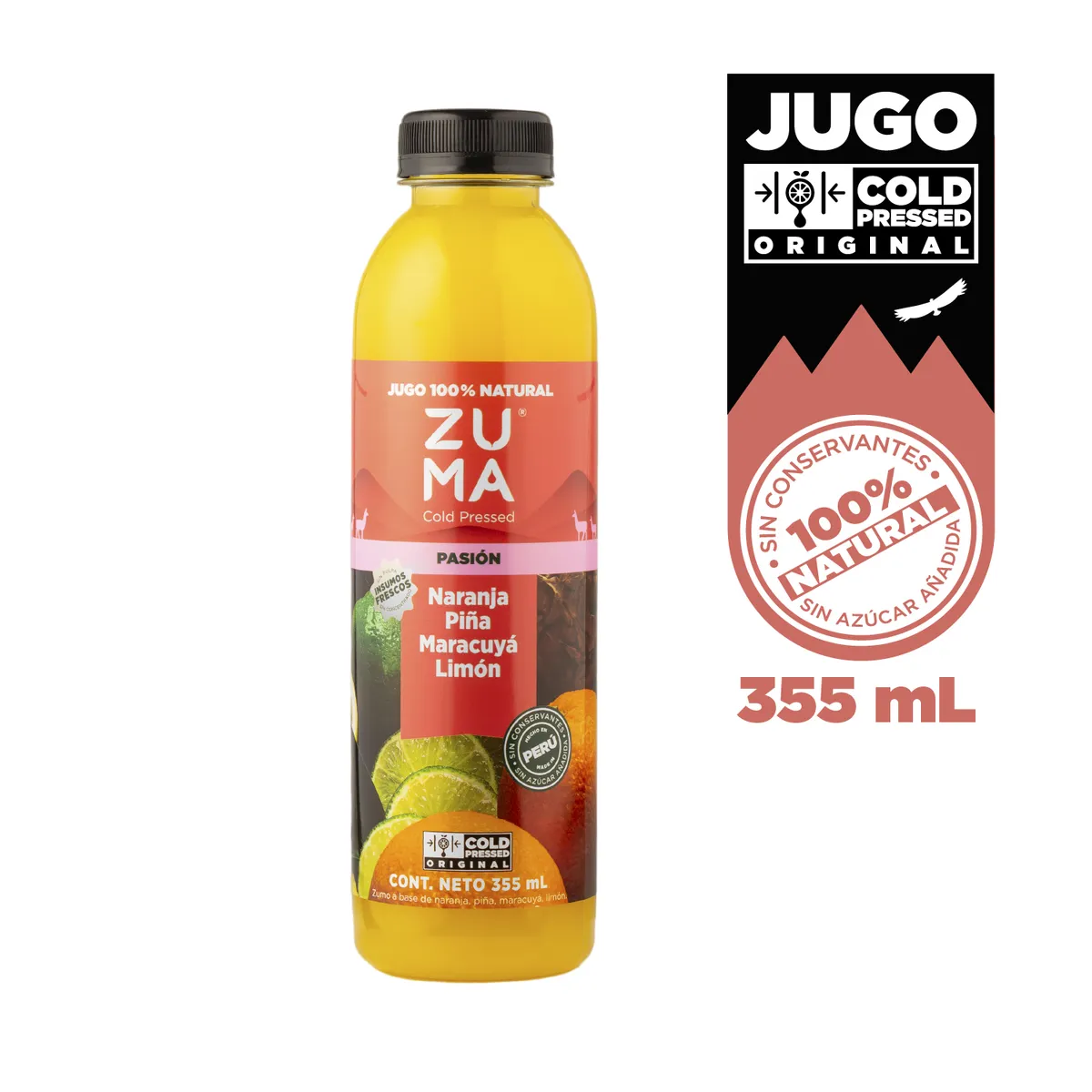 ZUMA COLD PRESSED - Jugo Cold Pressed Zuma Pasión Botella 355 mL