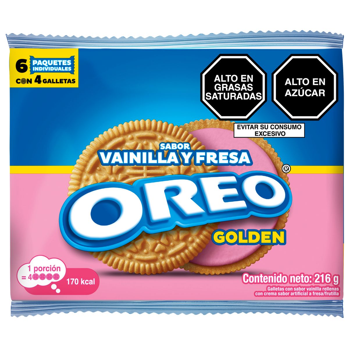 OREO - Galleta Oreo Vainilla y Fresa Bolsa 216 g