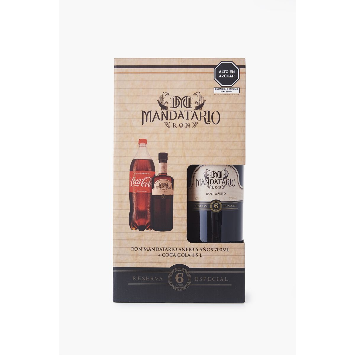 MANDATARIO - Pack Ron Mandatario Botella 700 mL  + Coca Cola Botella 1.5 L