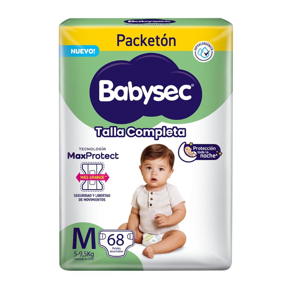 BABYSEC - Pañal Babysec Talla M Empaque 68 Und