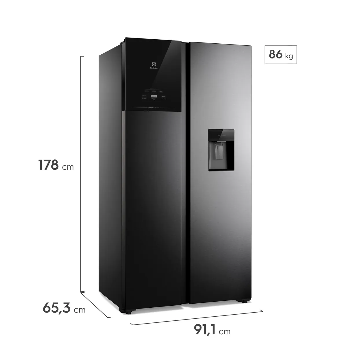 ELECTROLUX - Refrigeradora Side By Side 522L Negro