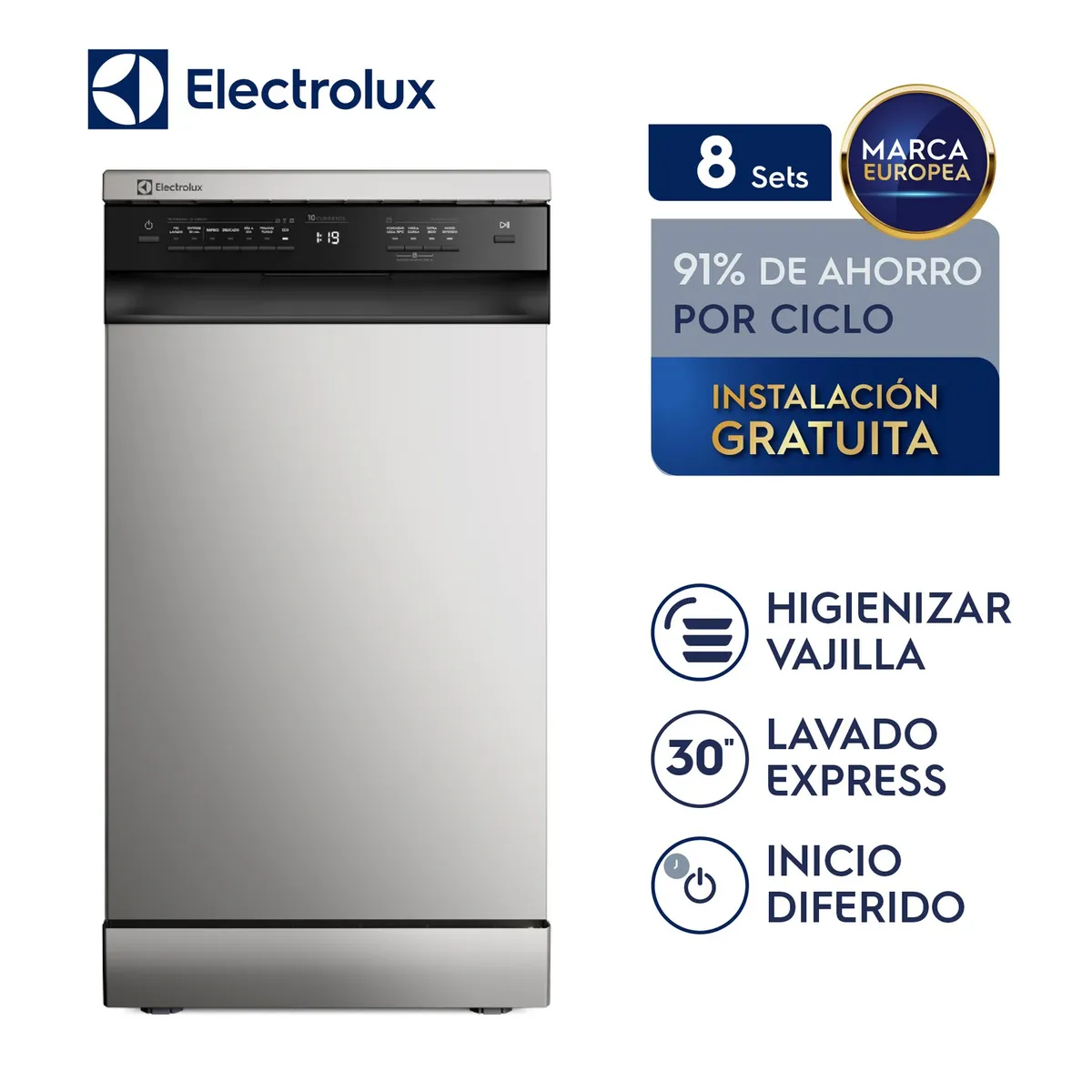 ELECTROLUX - LAVAVAJILLAS 10 SETS GRIS