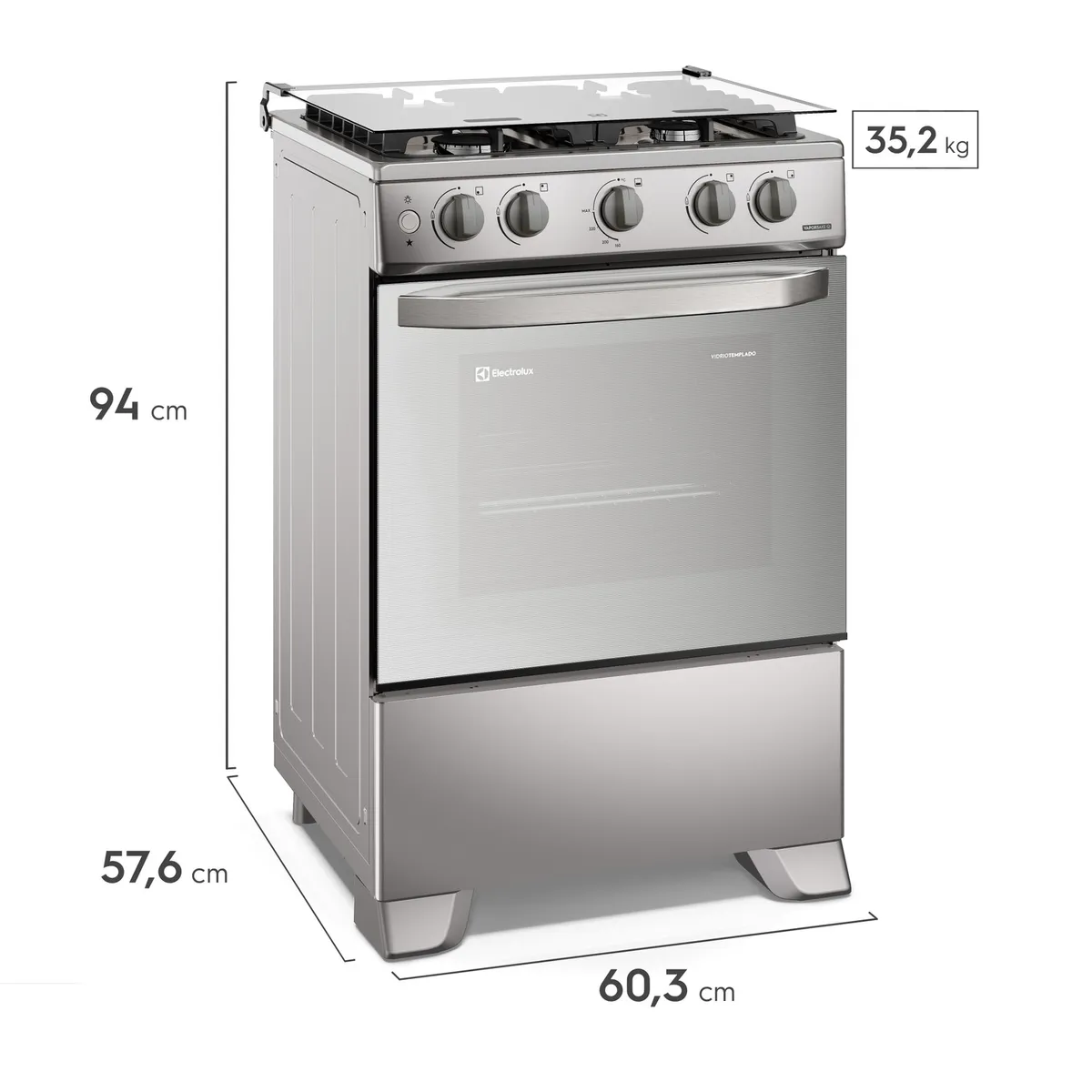 ELECTROLUX - COCINA GAS 4 HORNILLAS 60CM