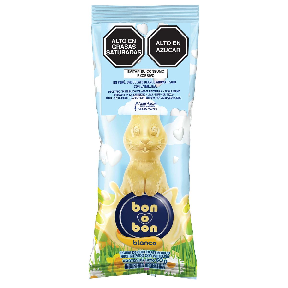 BON O BON - Conejo de Chocolate Blanco Bon o Bon Empaque 50 g