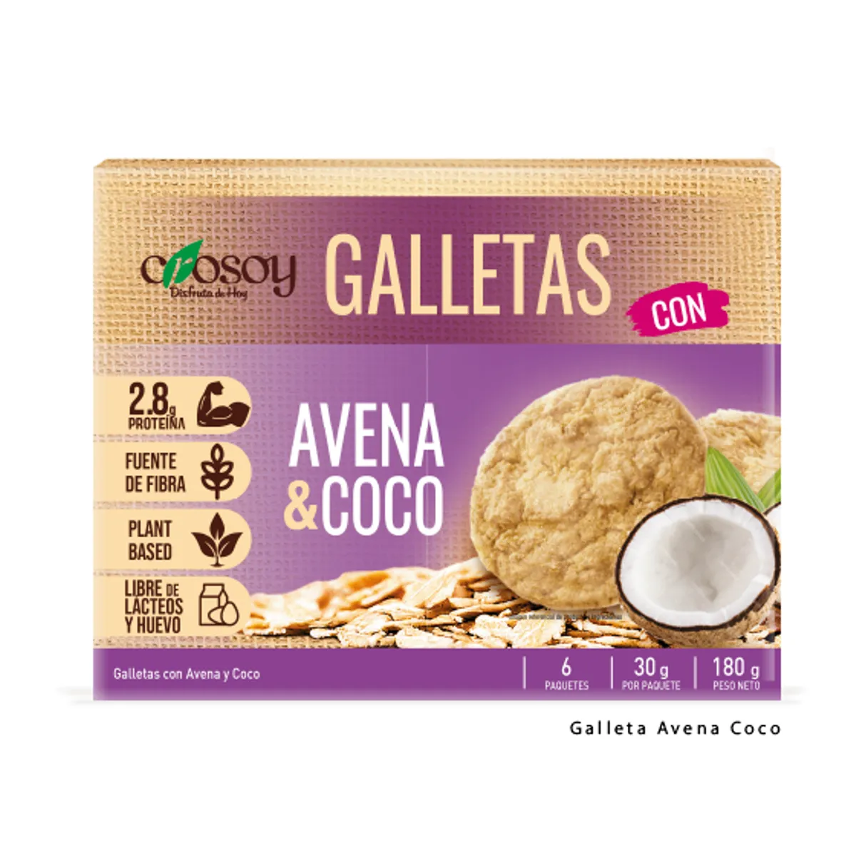 CROSOY - Galleta Crosoy con Avena y Coco Caja 180 g