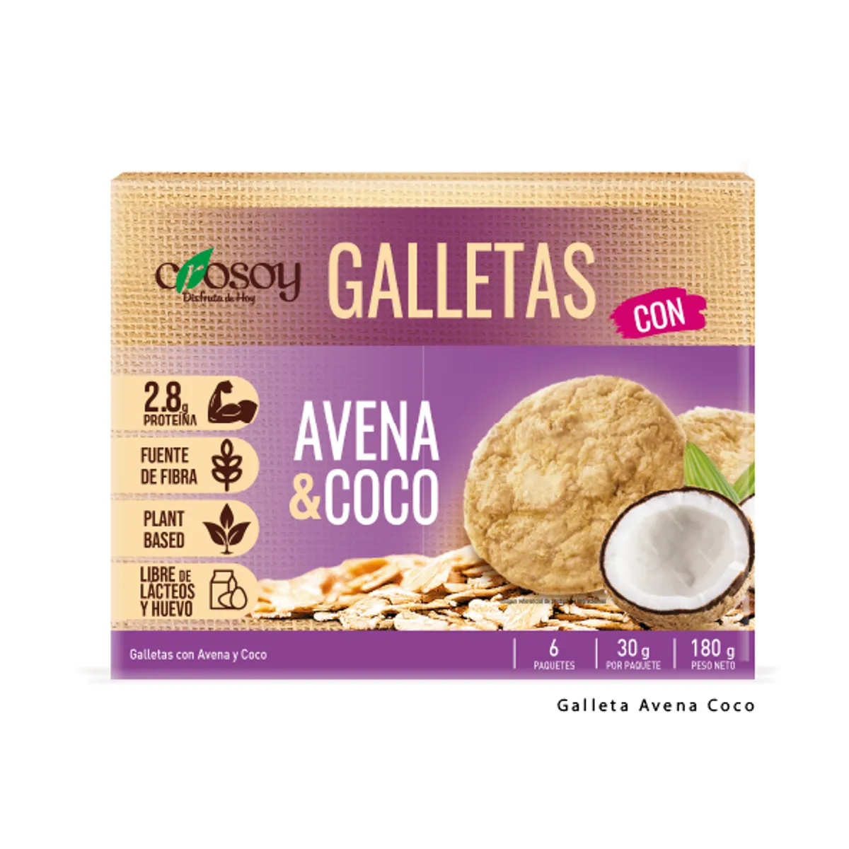 CROSOY - Galleta Crosoy con Avena y Coco Caja 180 g