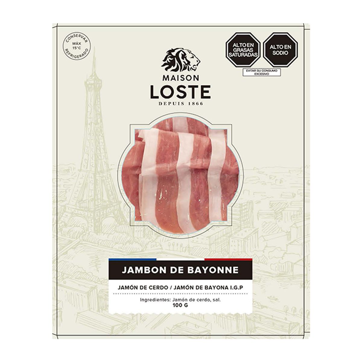 LOSTE - Jamón de Bayonne Maison Loste Empaque 100 g