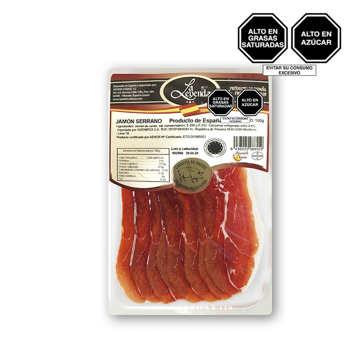 LA LEYENDA - Jamón Serrano La Leyenda Empaque 100 g