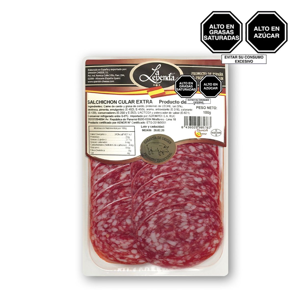 LA LEYENDA - Salchichón Cular Extra La Leyenda Empaque 100 g