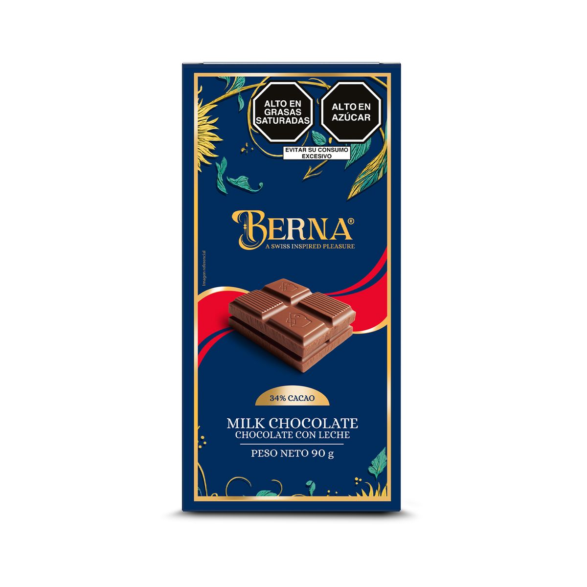 BERNA - NEGUSA - Tableta de Chocolate con Leche Berna Caja 90 g