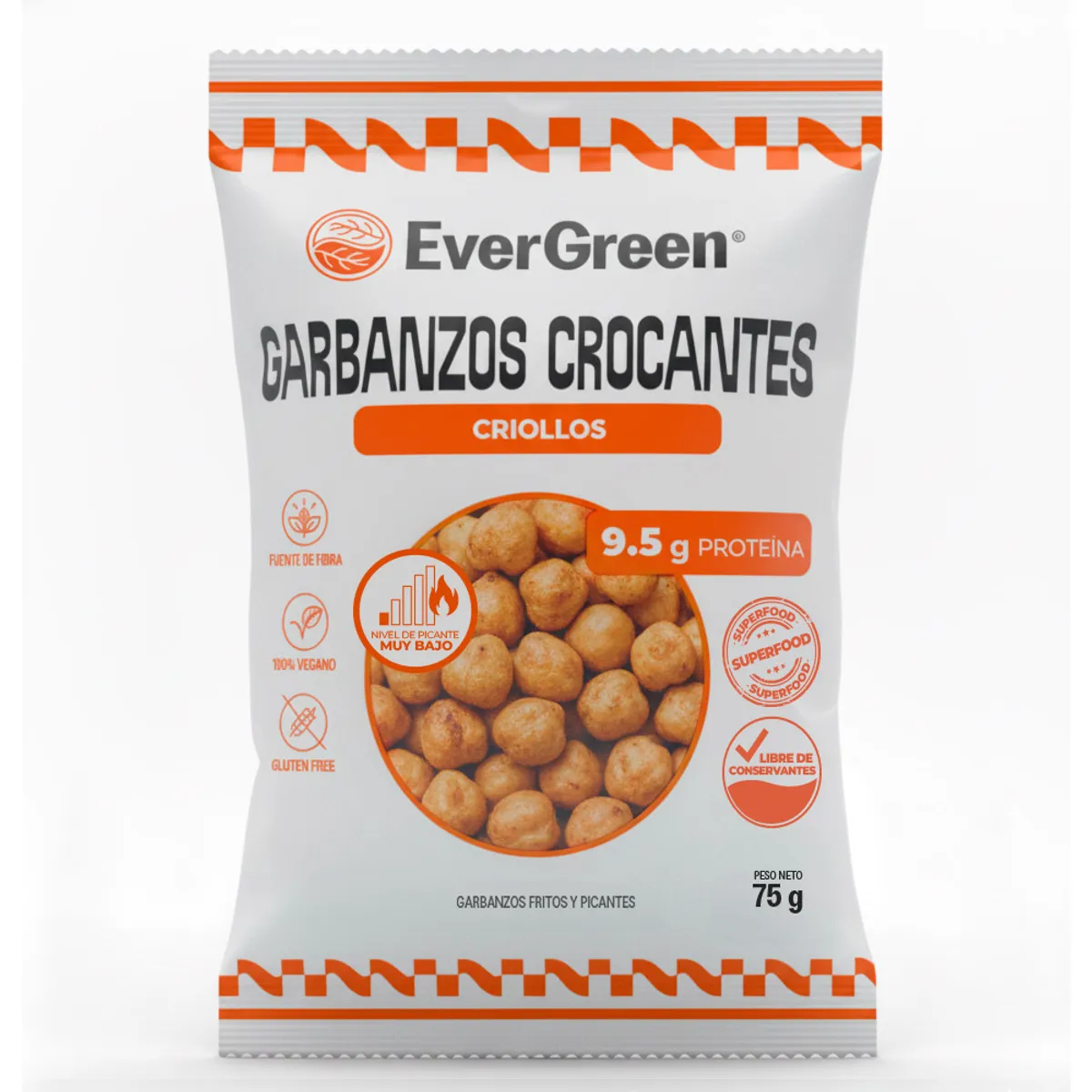 L ONDA - Garbanzos Crocantes Criollos Evergreen Bolsa 75 g
