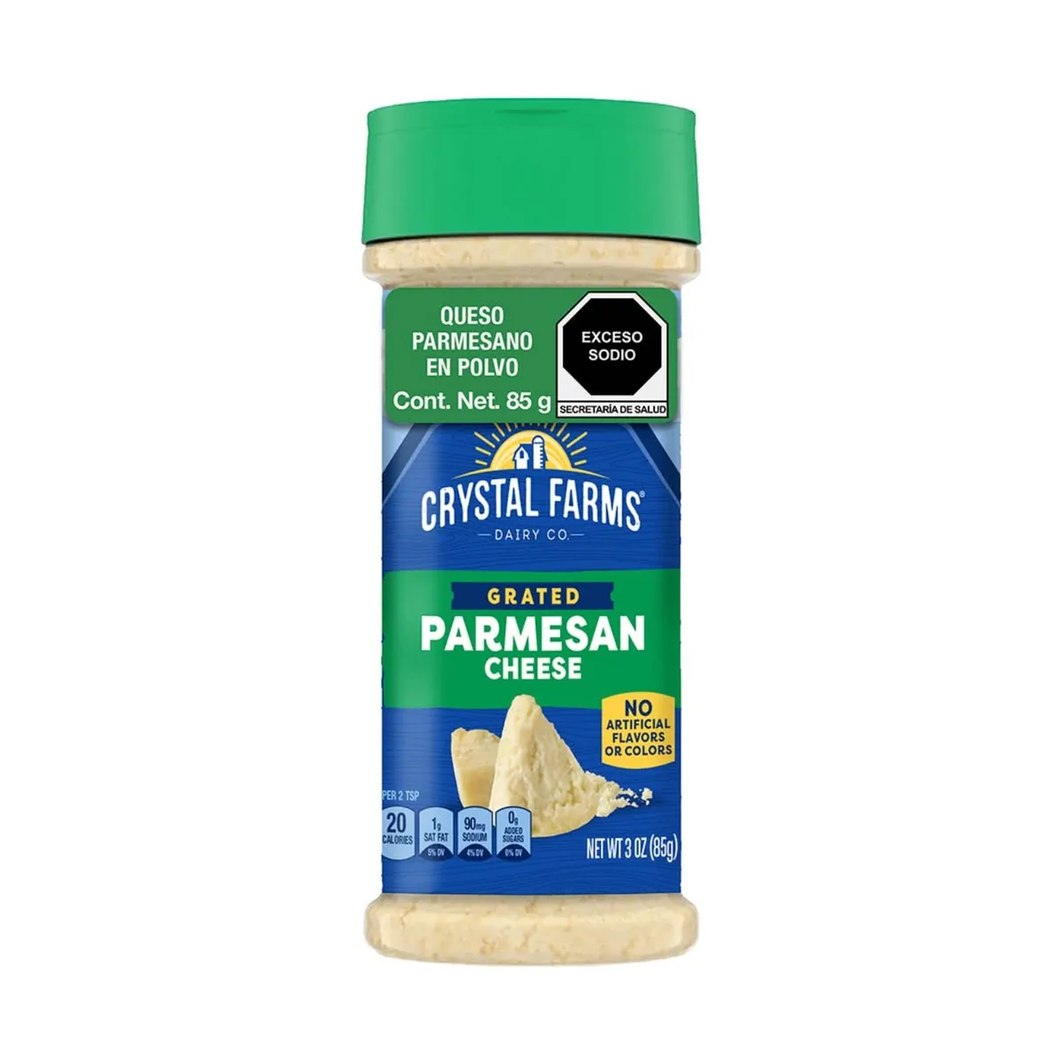 CRYSTAL FARMS - Queso Parmesano Rallado Crystal Farms Envase 85 g