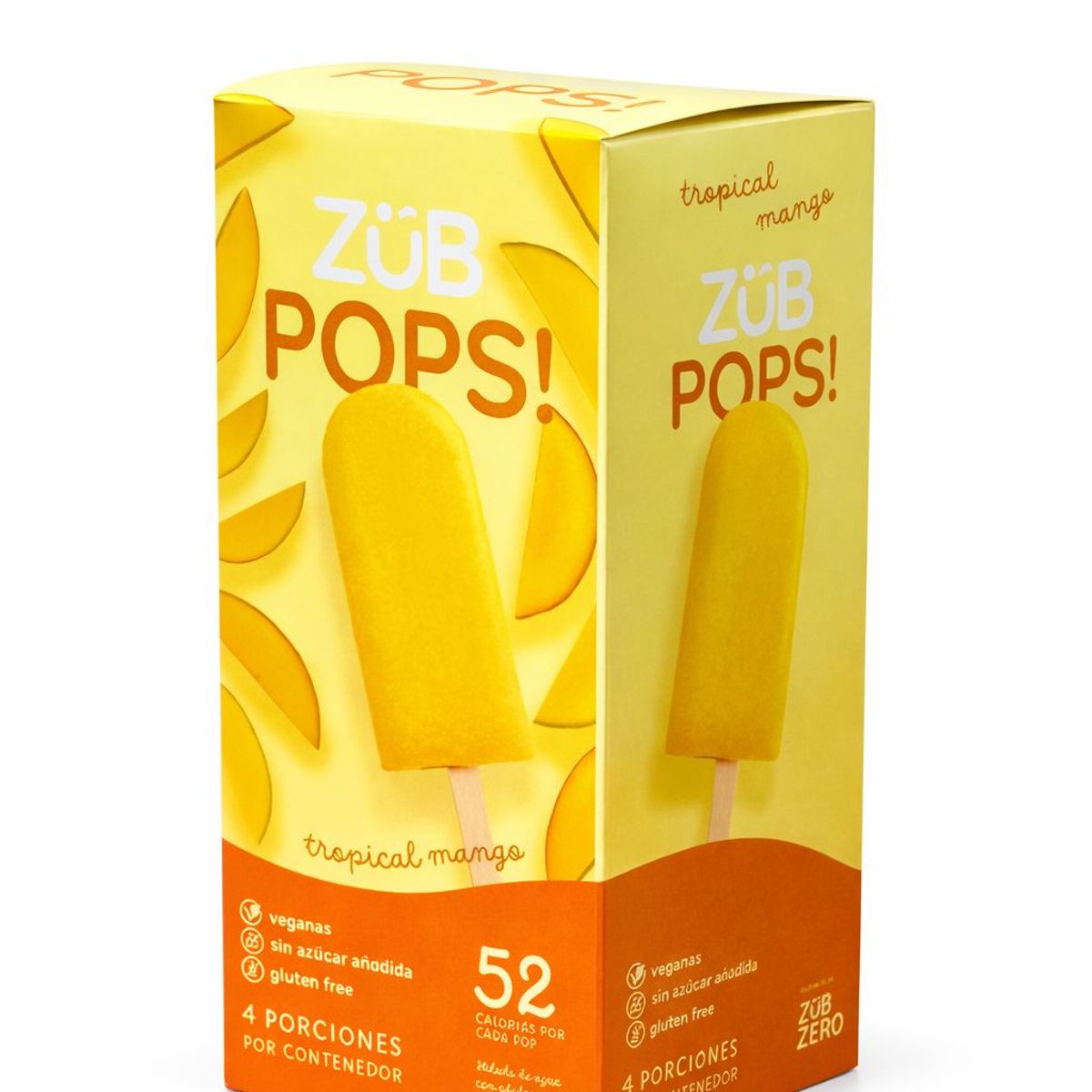 ZUB ZERO - Paleta Helada ZubPops Tropical Mango ZubZero Caja 4 Und