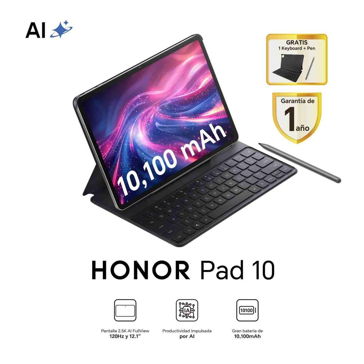 HONOR - Tablet Honor Pad 10 8GB + 256GB Gris