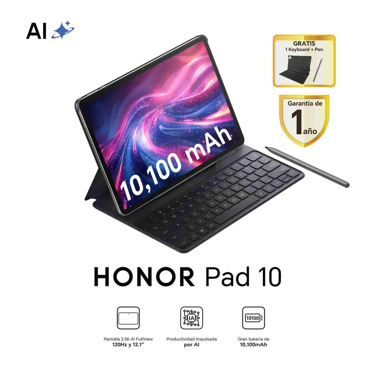HONOR - Tablet Honor Pad 10 8GB + 256GB Gris
