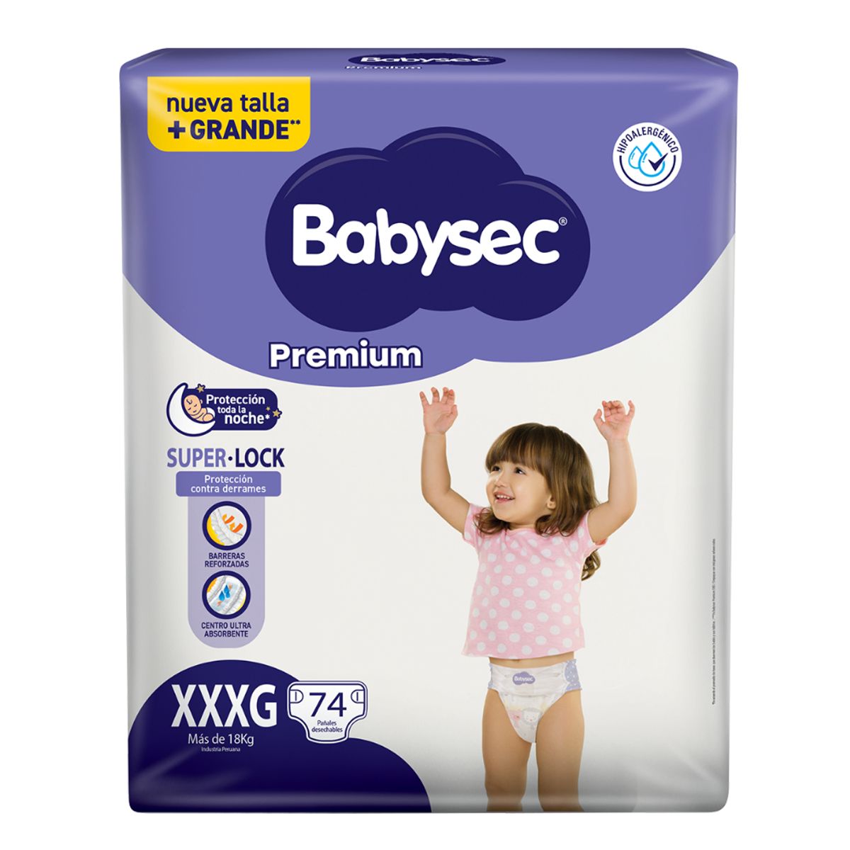 BABYSEC - Pañal Babysec Premium XXXG Empaque 74 Und