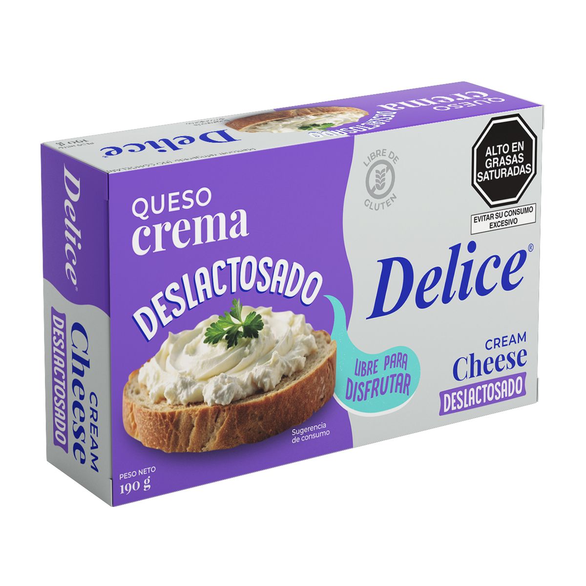 DELICE - Queso Crema Sin Lactosa Delice Caja 190 g