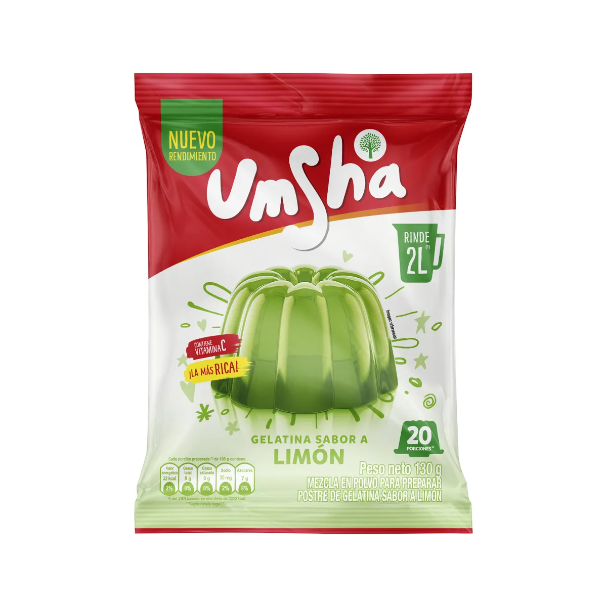 UMSHA - Gelatina Umsha Limón Bolsa 130 g