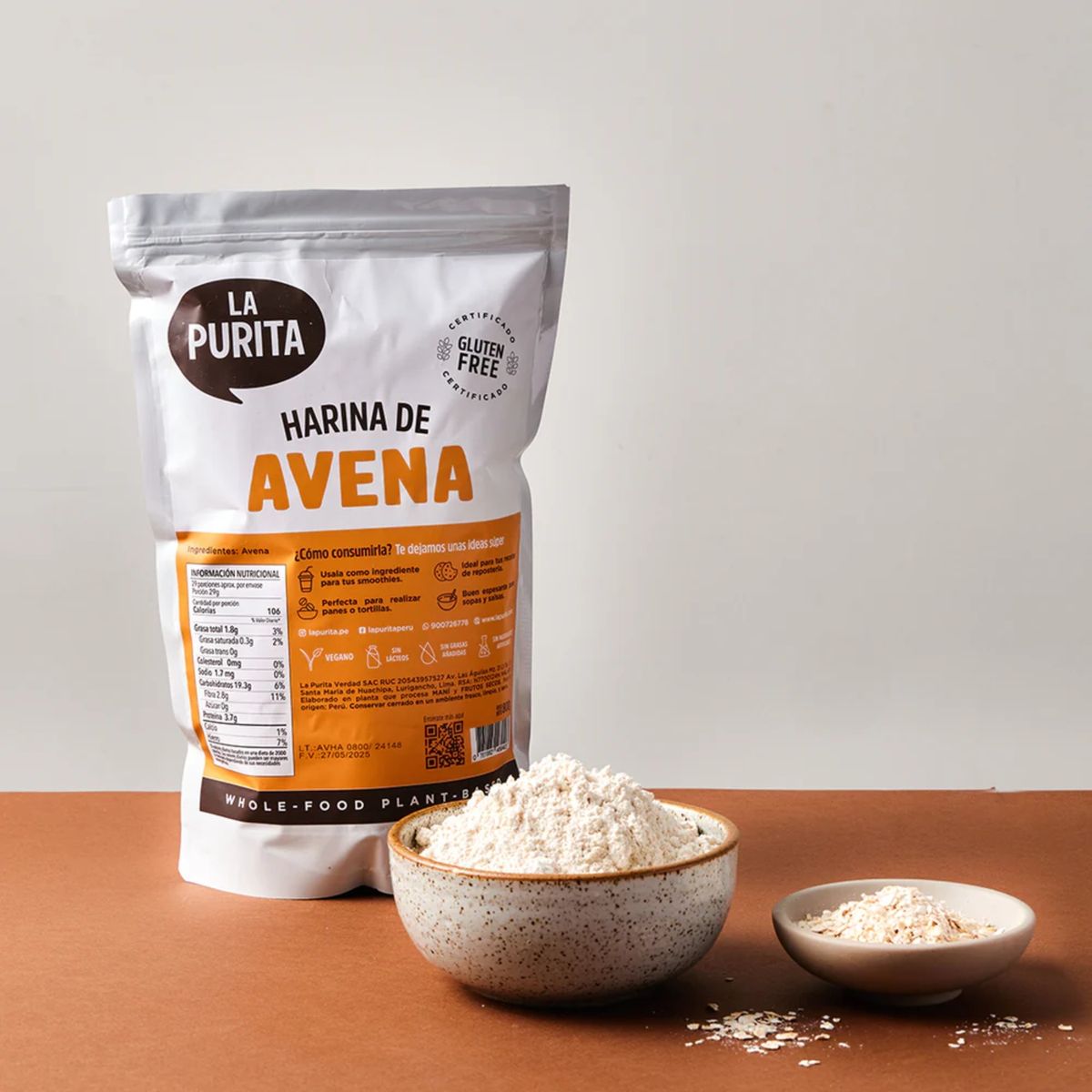 LA PURITA - Harina de Avena La Purita Doypack 800 g