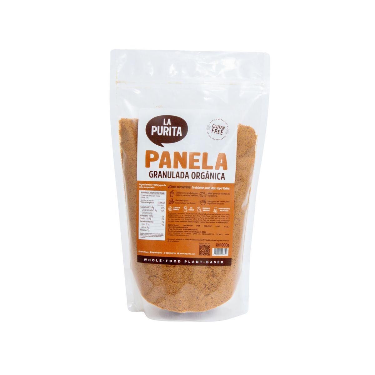 LA PURITA - Panela Granulada Orgánica La Purita Doypack 1 Kg