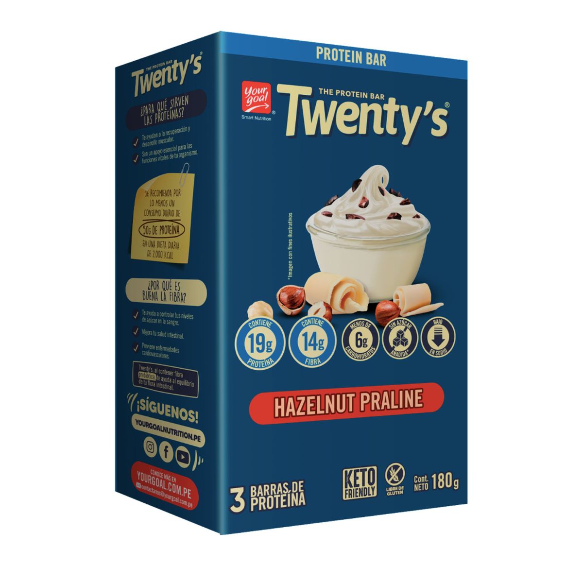 TWENTYS - Barras de Proteína Twentys Hazelnut Praline Caja 3 Und