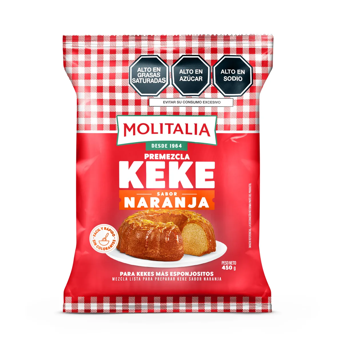 MOLITALIA - Premezcla Keke de Naranja Bolsa 450 g