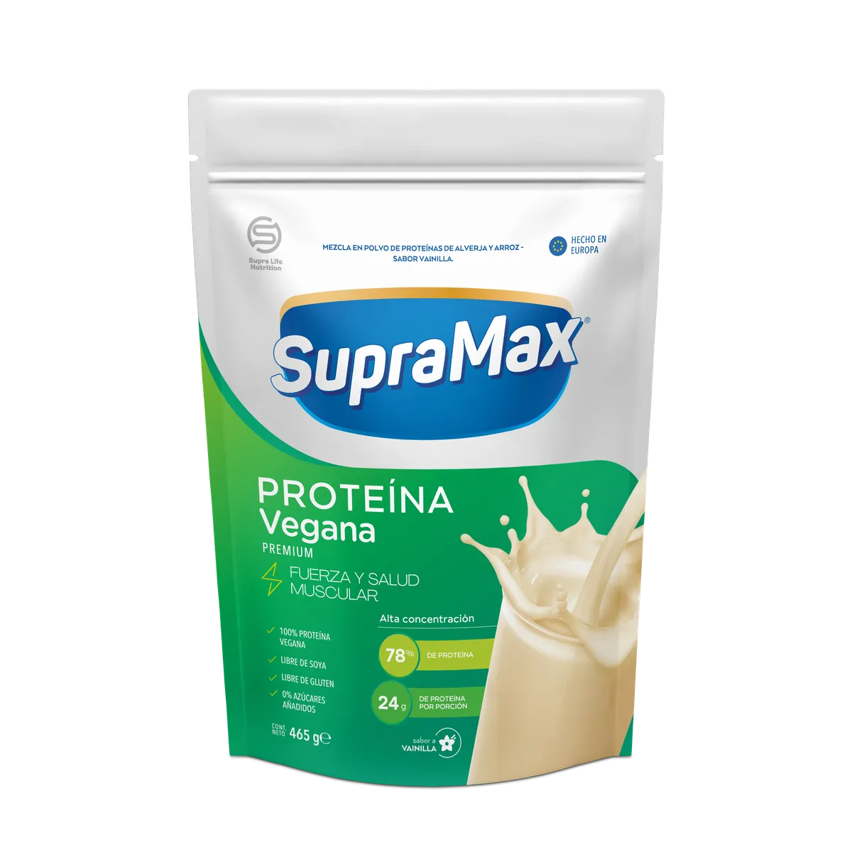 SUPRAMAX - Proteína Vegana SupraMax Vainilla Doypack 465 g