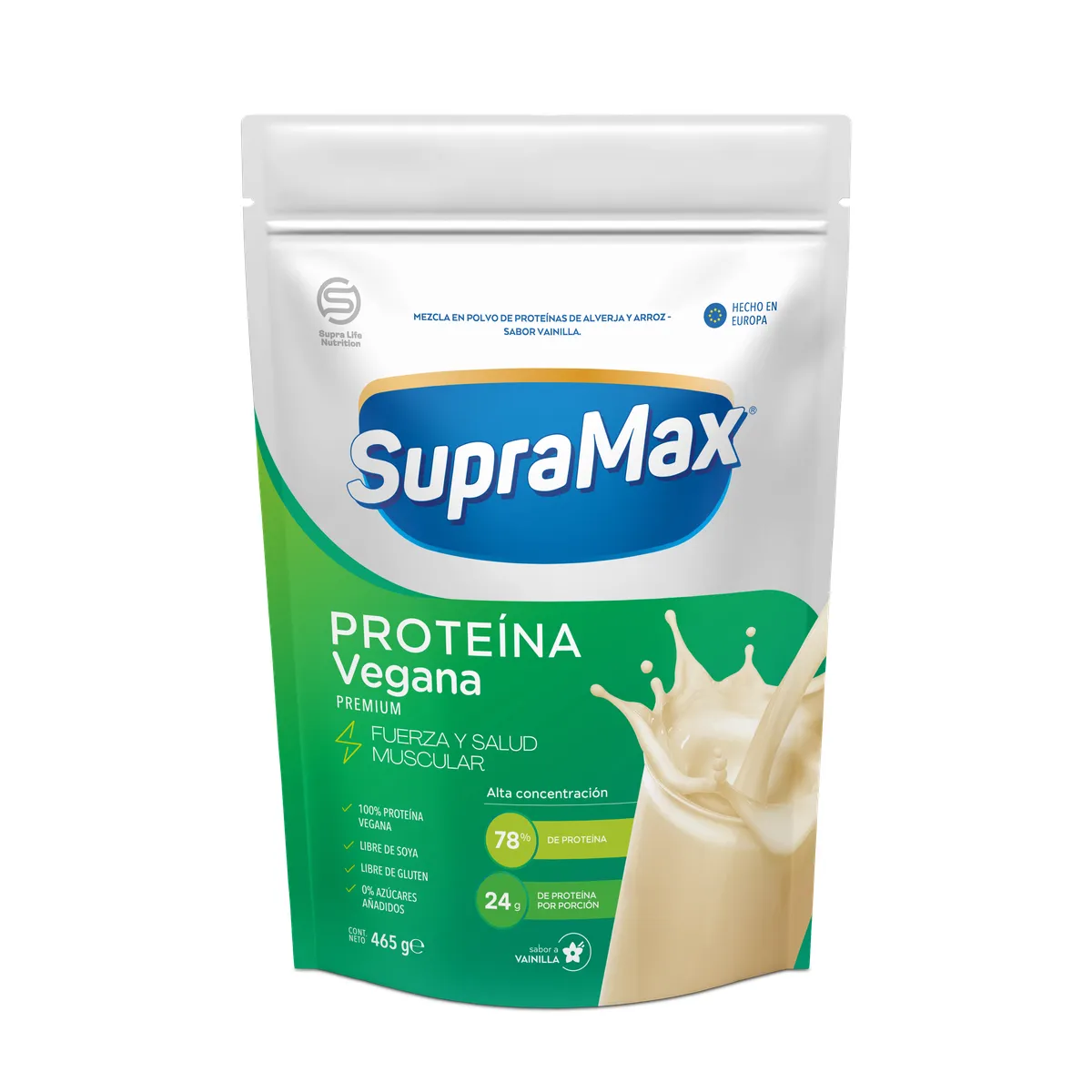SUPRAMAX - Proteína Vegana SupraMax Vainilla Doypack 465 g