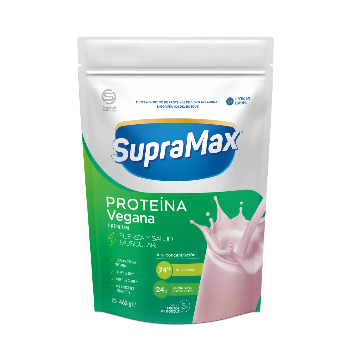 SUPRAMAX - Proteína Vegana SupraMax Frutos del Bosque Doypack 462 g