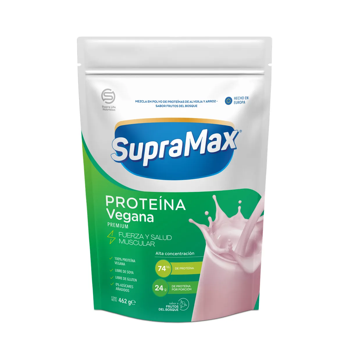 SUPRAMAX - Proteína Vegana SupraMax Frutos del Bosque Doypack 462 g