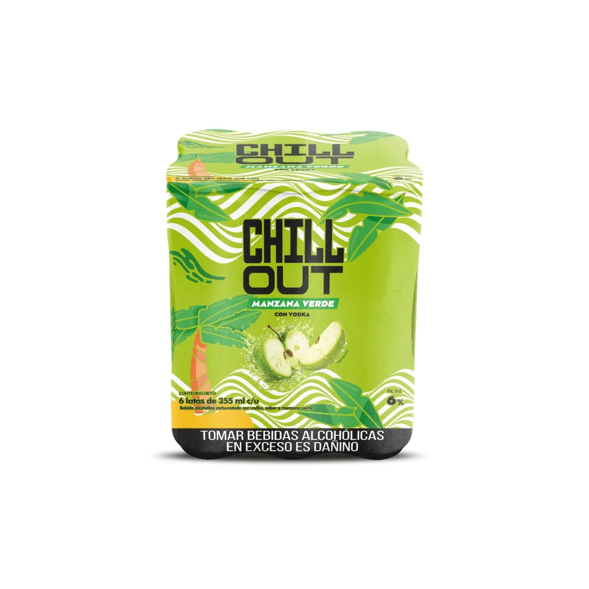 PRECIO UNO - Bebida RTD Chill Out Manzana Sixpack Lata 355 mL