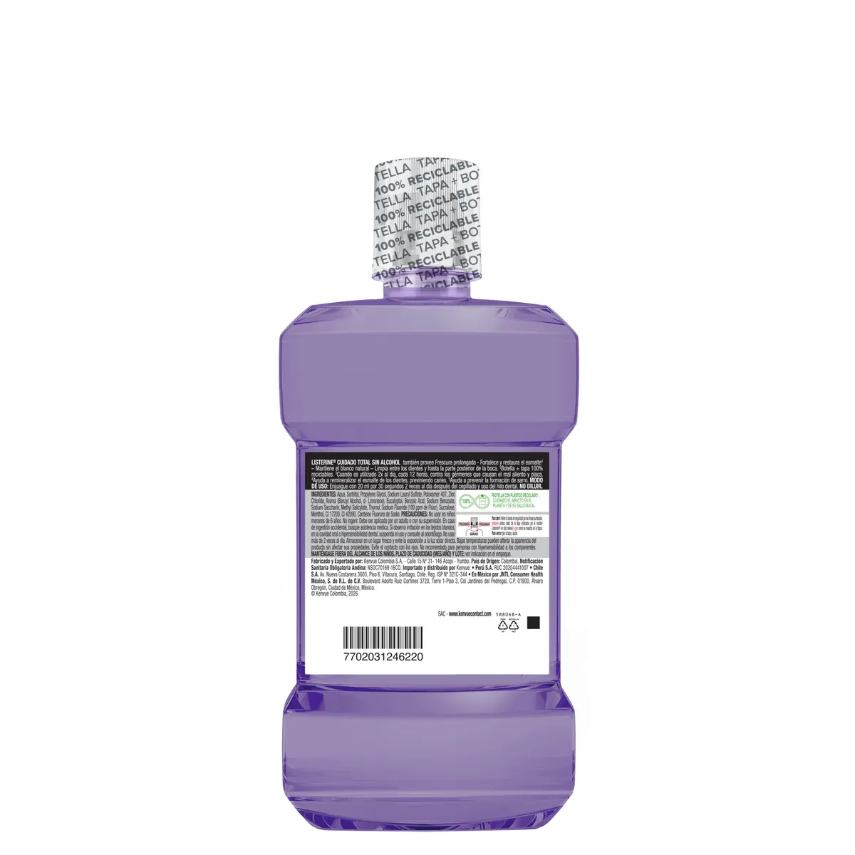 LISTERINE - Enjuague Bucal Listerine Cuidado Total Frescura Suave Botella 1 L