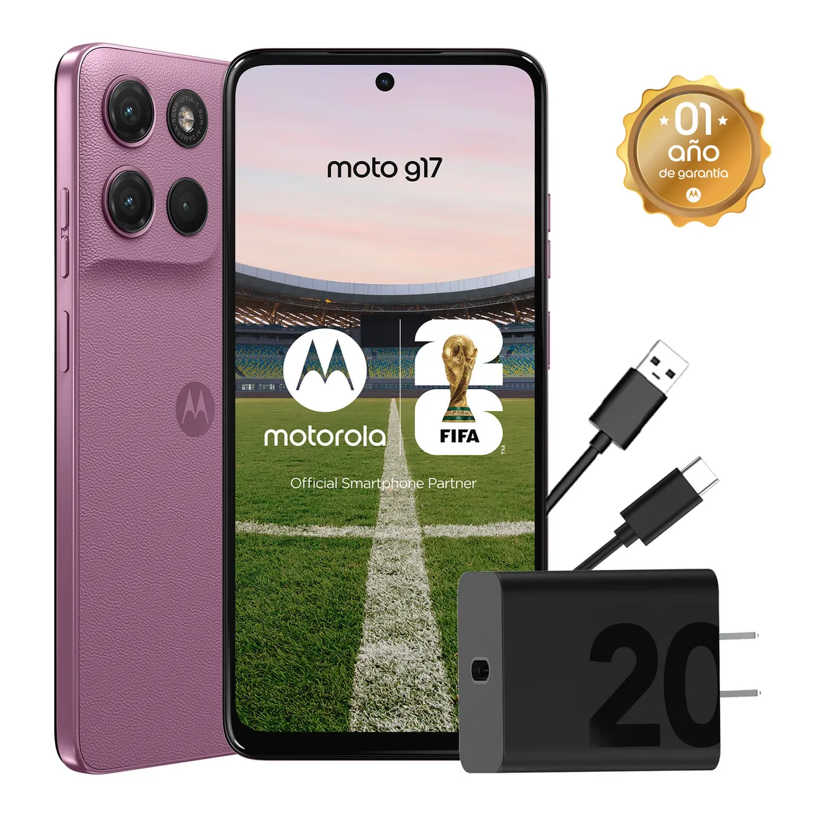 MOTOROLA - Smartphone Moto G17 4+256 Gb Rosa