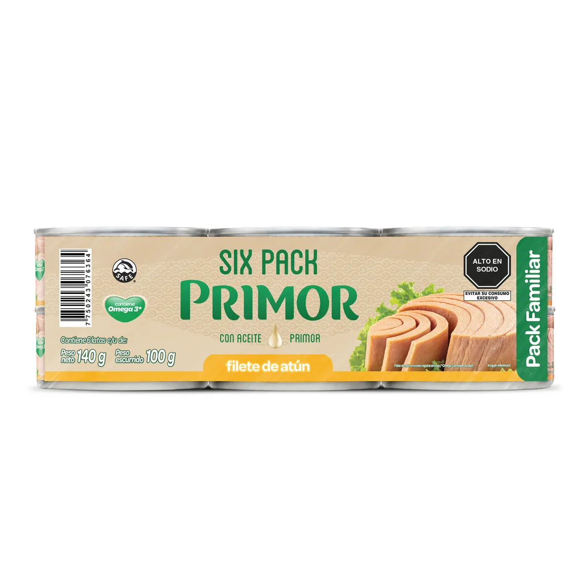 PRIMOR - Atún Primor Filete Sixpack Lata 140 g
