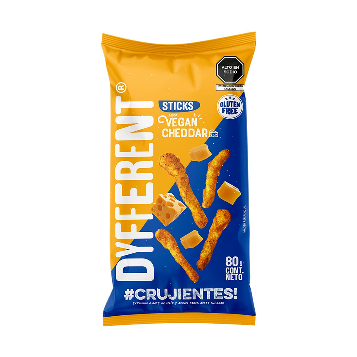 DYFFERENT - Snack Sticks Maíz y Quinua Vegan Cheddar Bolsa 80 g