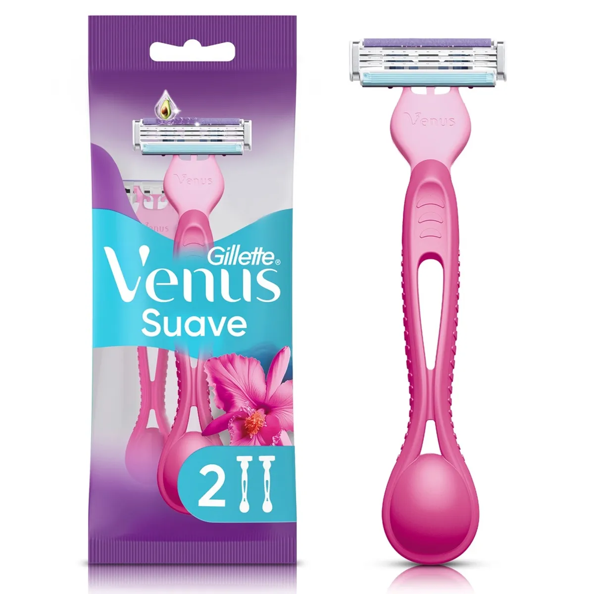 VENUS - Máquina de Afeitar Mujer Gillette Venus Suave con 3 Hojas Bolsa 2 Und