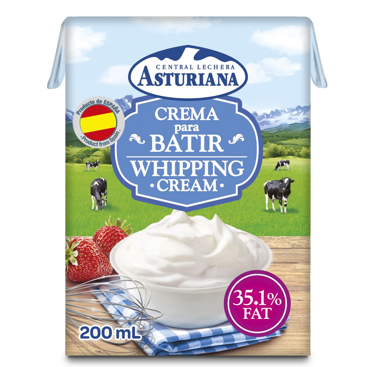  - Crema para Batir Central Lechera Asturiana Botella 200 mL
