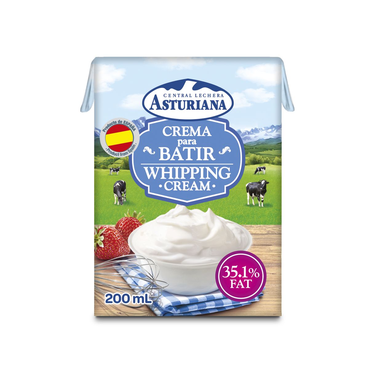  - Crema para Batir Central Lechera Asturiana Botella 200 mL