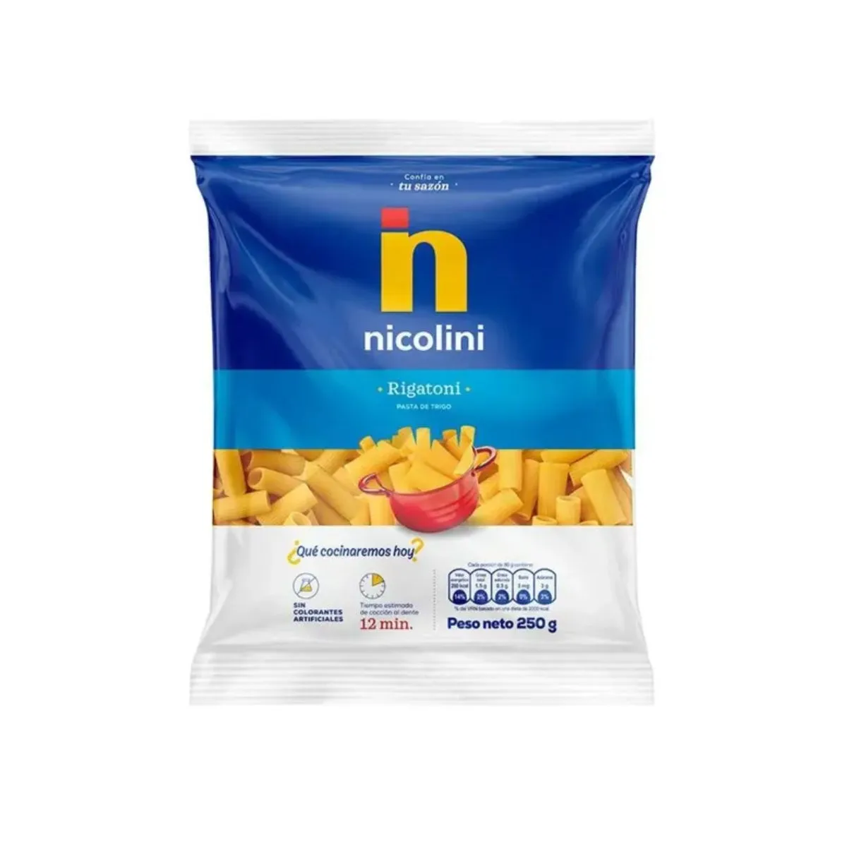 NICOLINI - Pasta Rigatoni Nicolini Bolsa 250 g