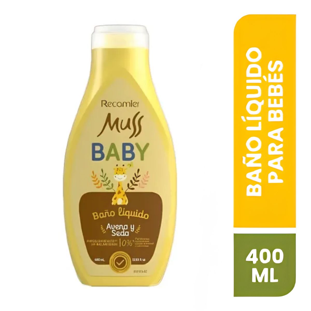 MUSS KIDS - Baño Líquido Muss Baby Avena y Seda Botella 400 mL