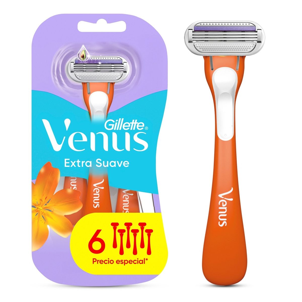 VENUS - Máquinas de Afeitar Mujer Gillette Venus Extra Suave Empaque 6 Und