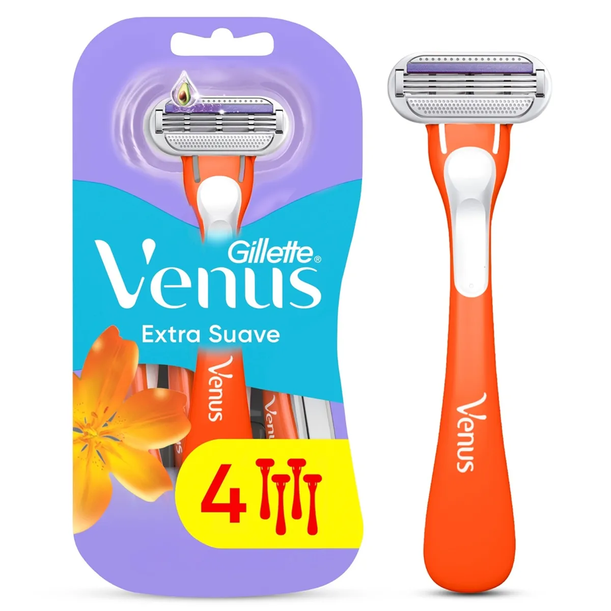 VENUS - Máquinas de Afeitar Mujer Gillette Venus Extra Suave Empaque 4 Und