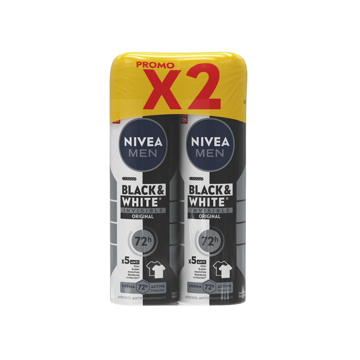 NIVEA - Desodorante en Spray Nivea Black & White Men Empaque 2 Und