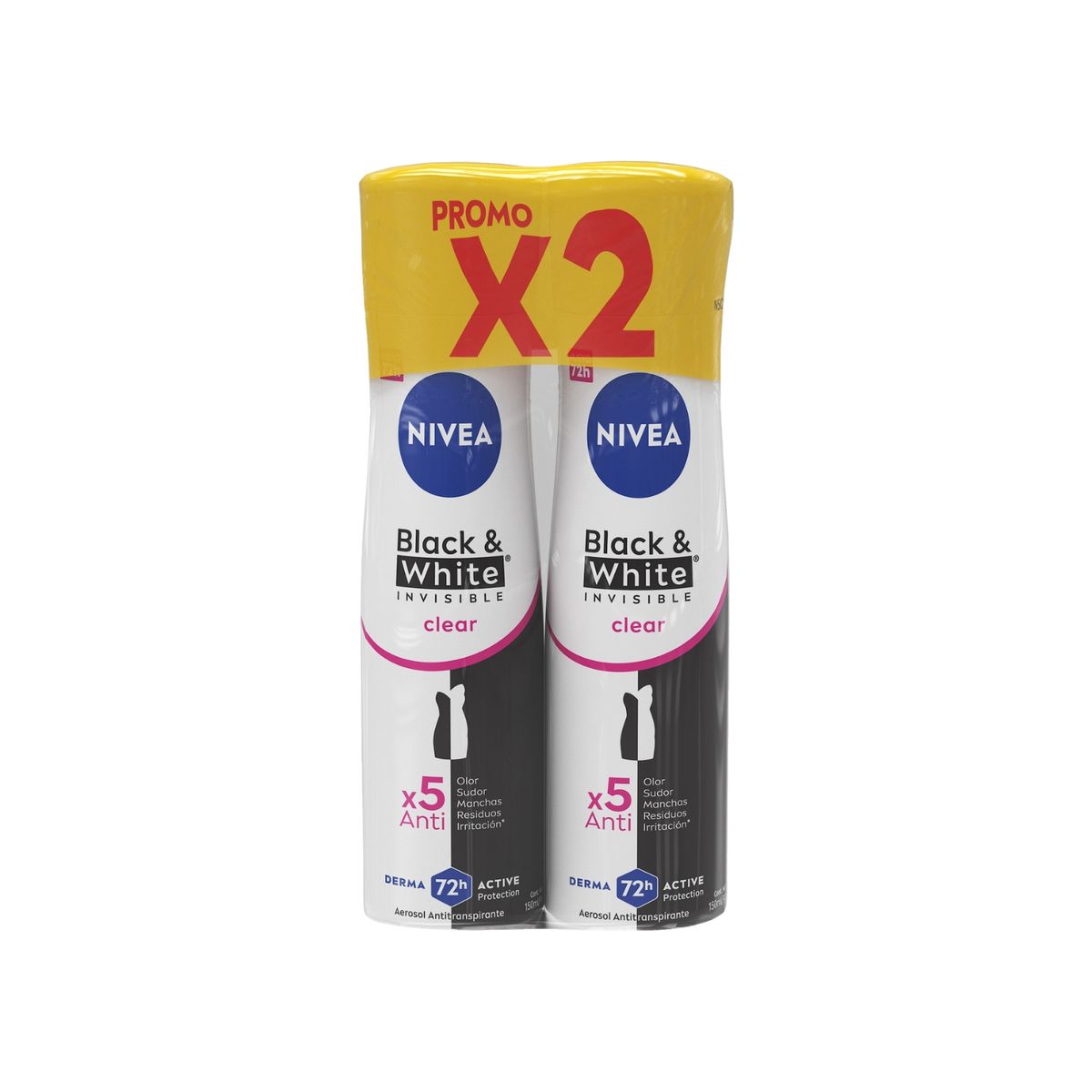 NIVEA - Desodorante en Spray Nivea Black & White Femenino Empaque 2 Und