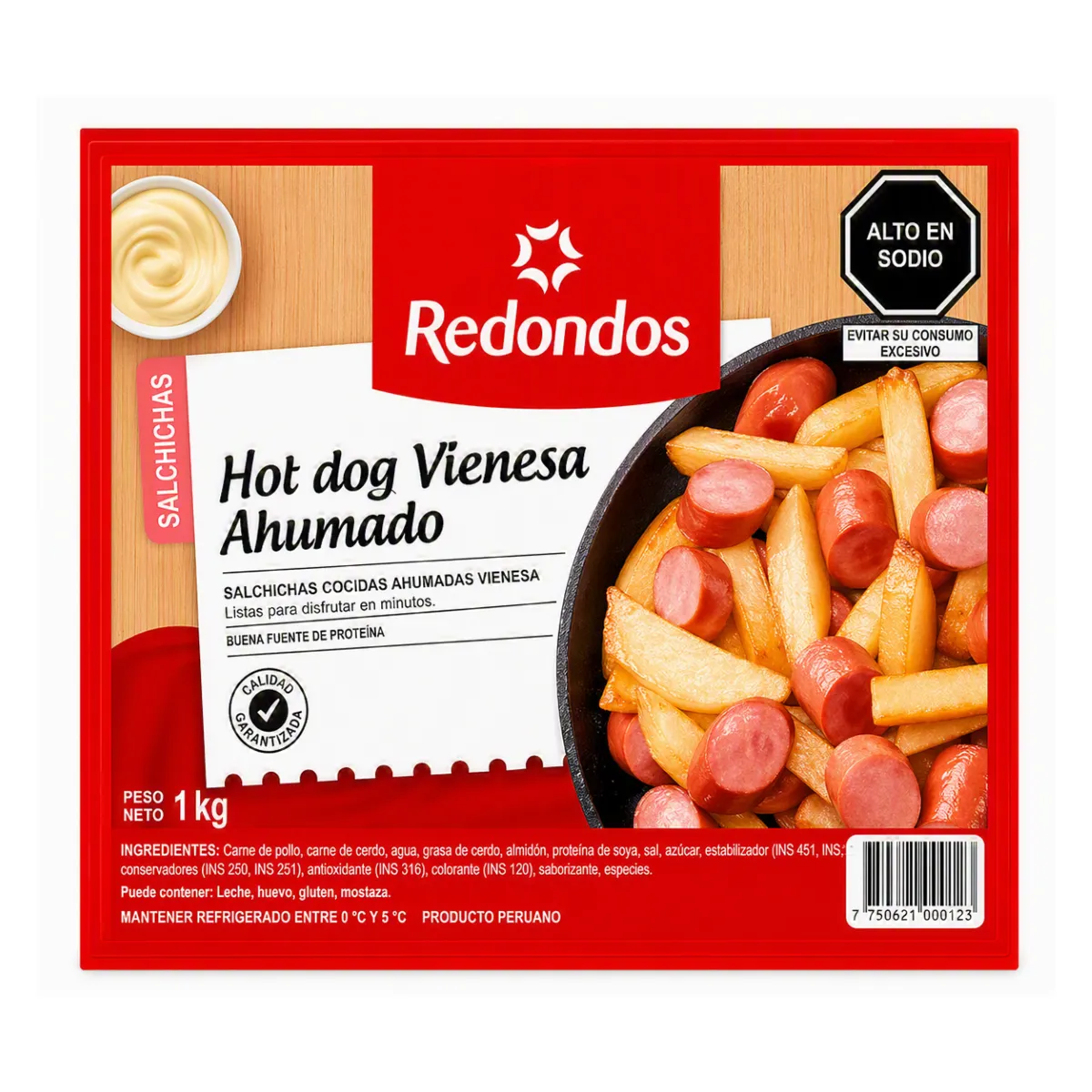 REDONDOS - Hot Dog Vienesa Ahumado Redondos Empaque 1 Kg