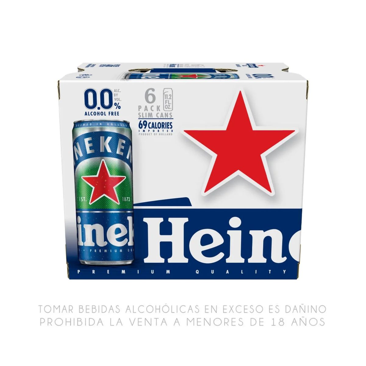 HEINEKEN - Cerveza Heineken 0.0 Libre de Alcohol Sixpack Lata 330 mL