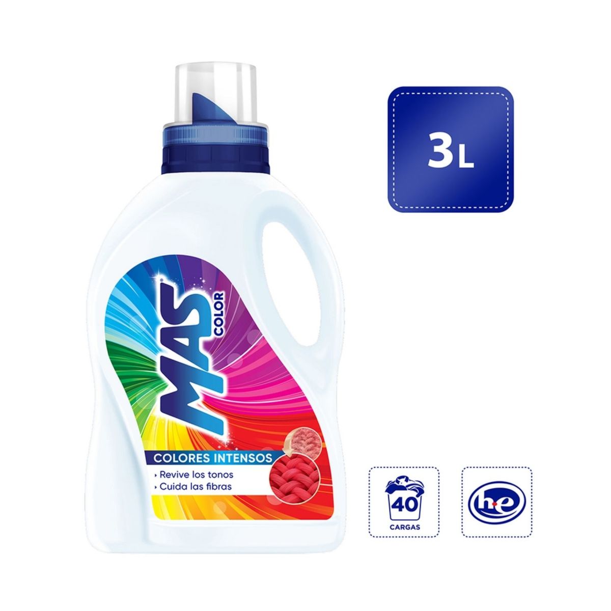 MAS COLOR - Detergente Líquido Mas Color Botella 3 L