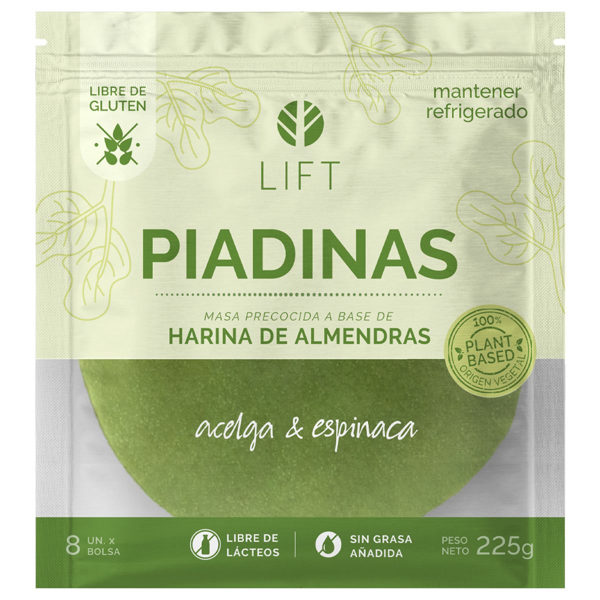 LIFT - Piadinas Lift Acelga y Espinaca Empaque 8 Und