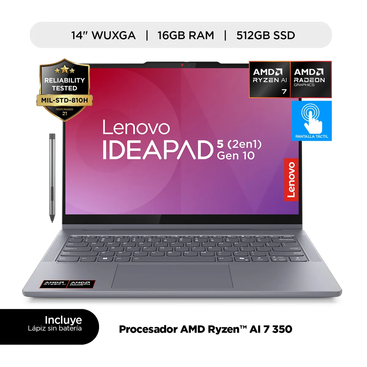 LENOVO - Laptop Lenovo Ip5 2 en 1 R7 Ai 350 16GB 512 SSD