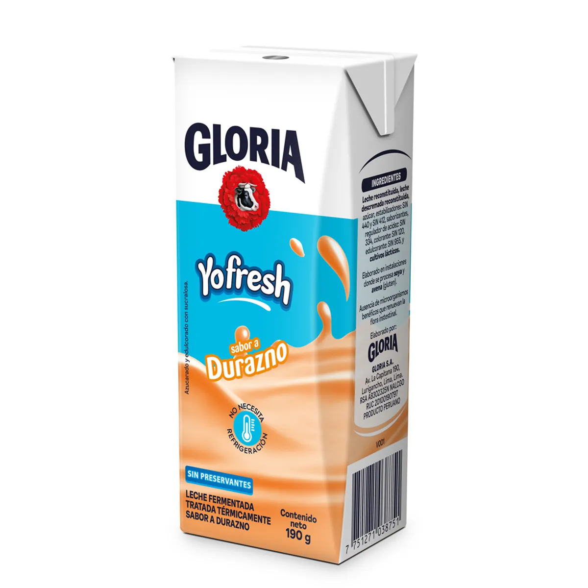 YOFRESH - Yofresh Gloria Durazno Caja 190 g